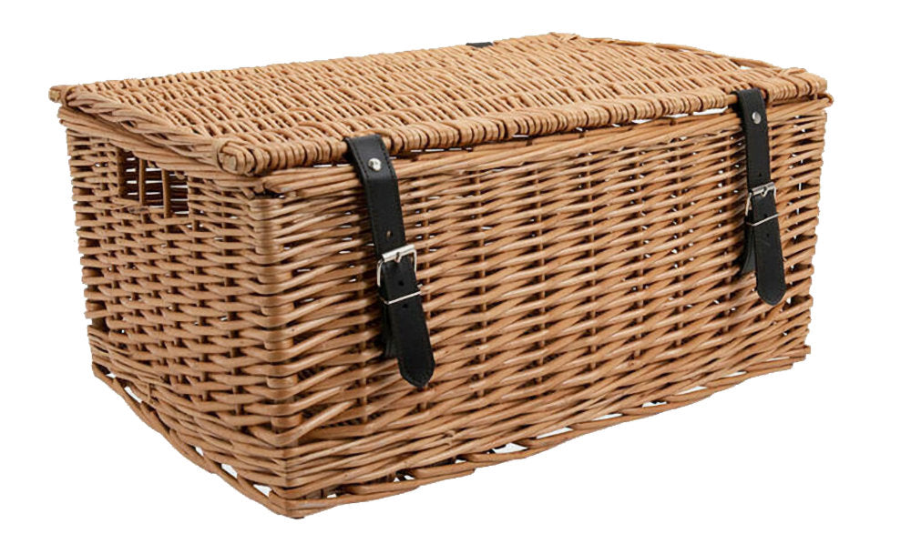 Wicker Gift Basket with two straps.