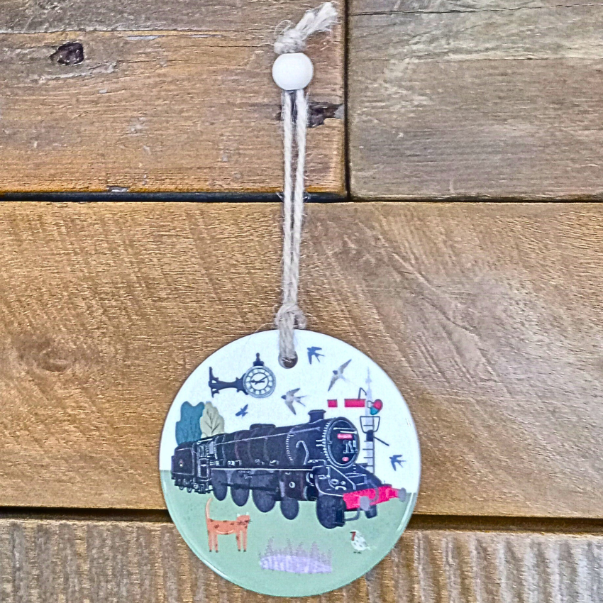 Hanging Decoration Train & Clock - Jessica Hogarth Collection