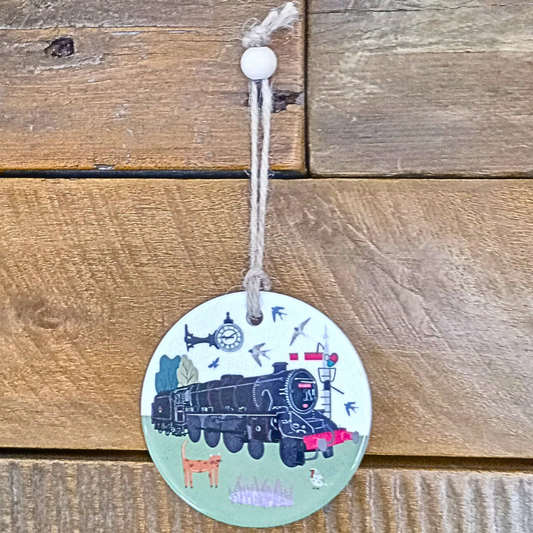 Hanging Decoration Train & Clock - Jessica Hogarth Collection