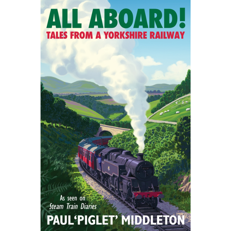 Front cover shows title and image of a locomotive in moorland scenery.
