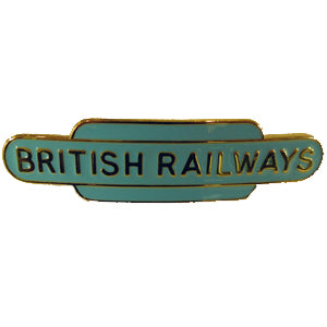 Light blue cap badge with British Railways printed in gold