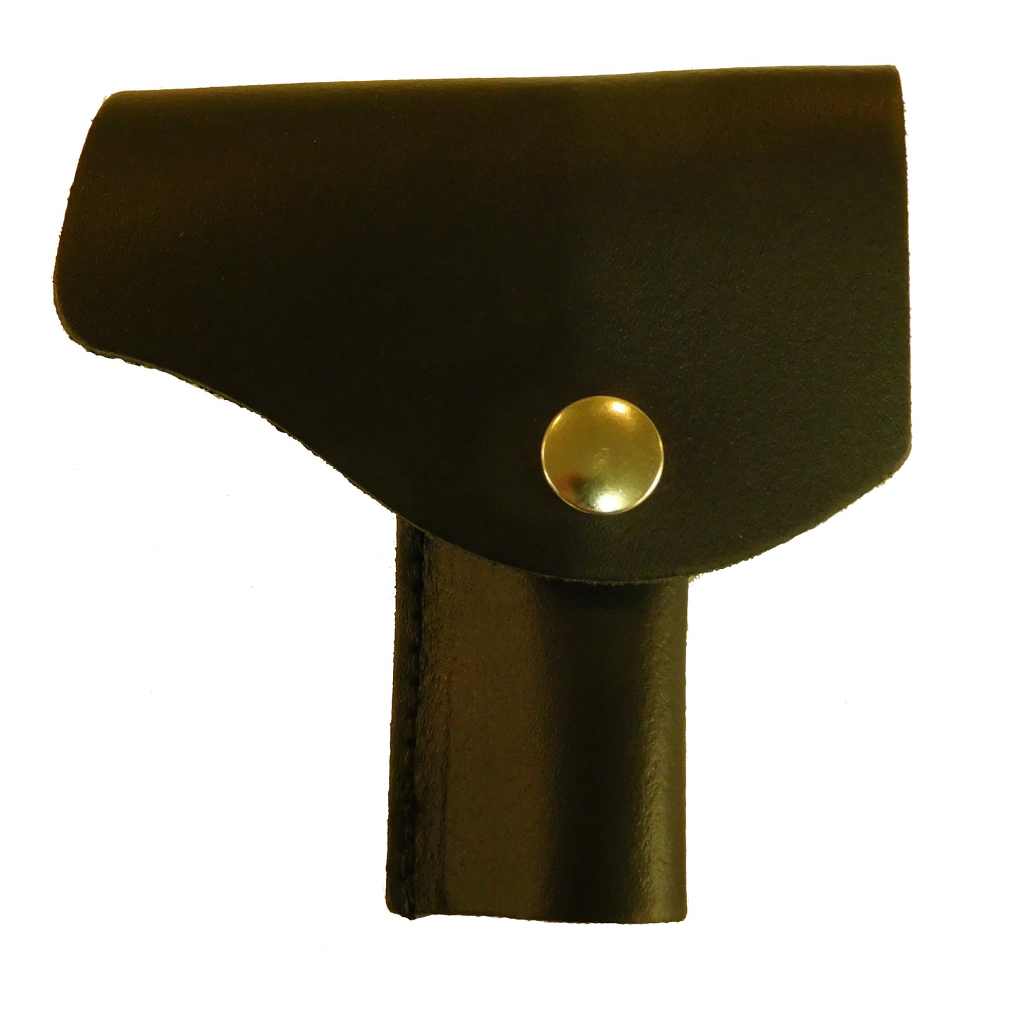 Black leather traction key holder with press stud