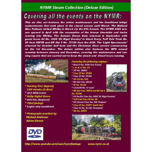 Reverse cover of the DVD with loco listings.