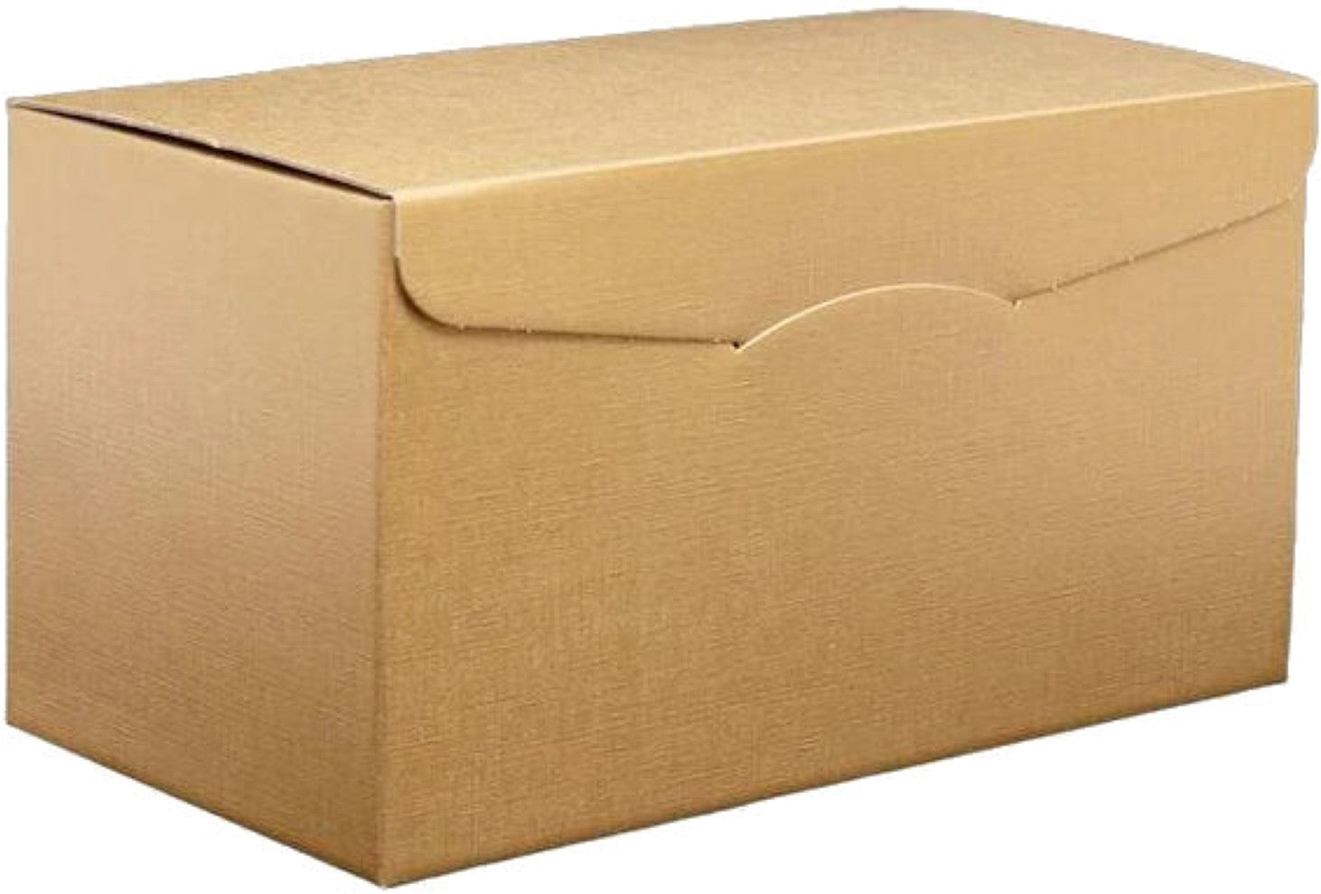 A golden cardboard envelope-style box with a hinged flap, shown on a white background.