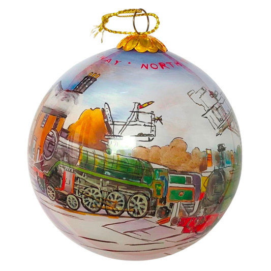Bauble side detail with 75029 on the crossing at Grosmont