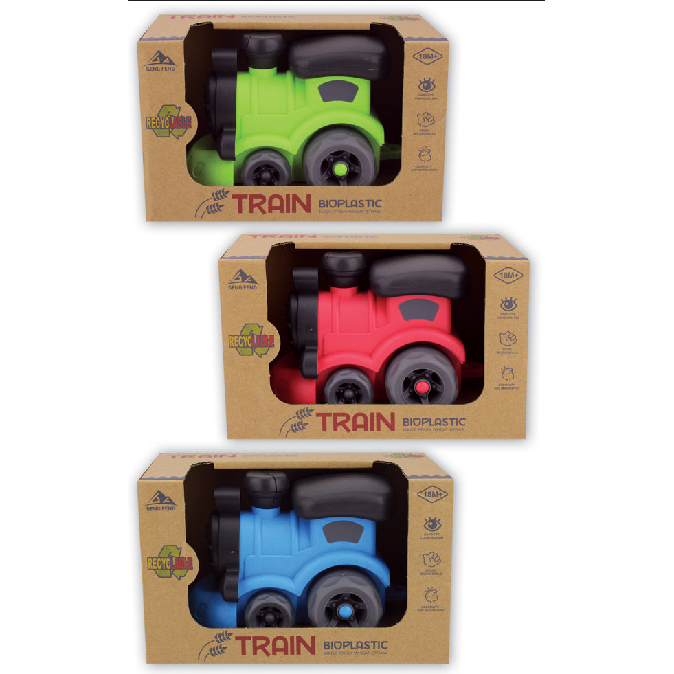 An image depicting the toy oi each of the three colours. Green, red and blue.
