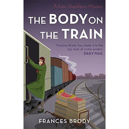 Front cover of the book with a woman dressed in 1920s attire boarding a freight wagon next to some boxes of rhubarb........
