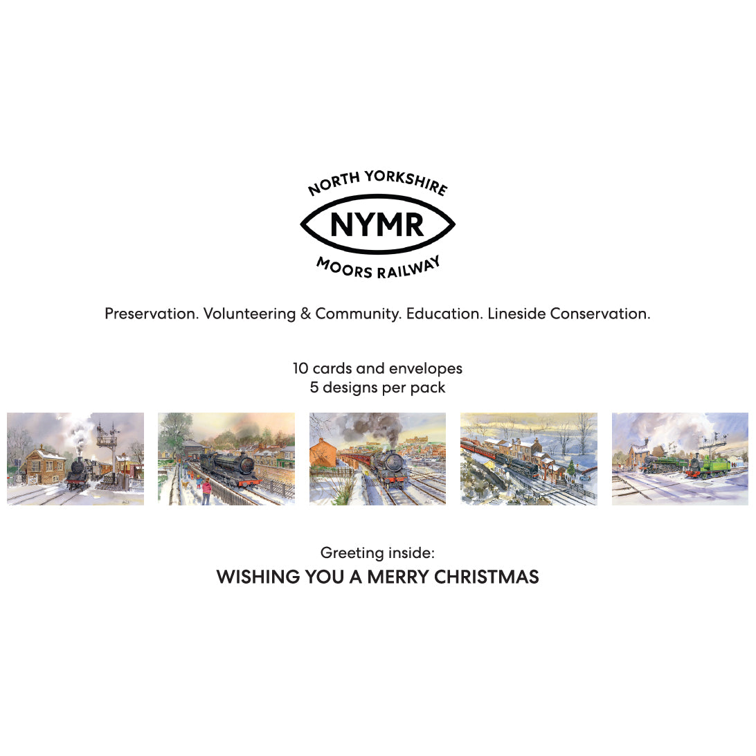 Christmas Cards Pack 10 NYMR Stations 2024