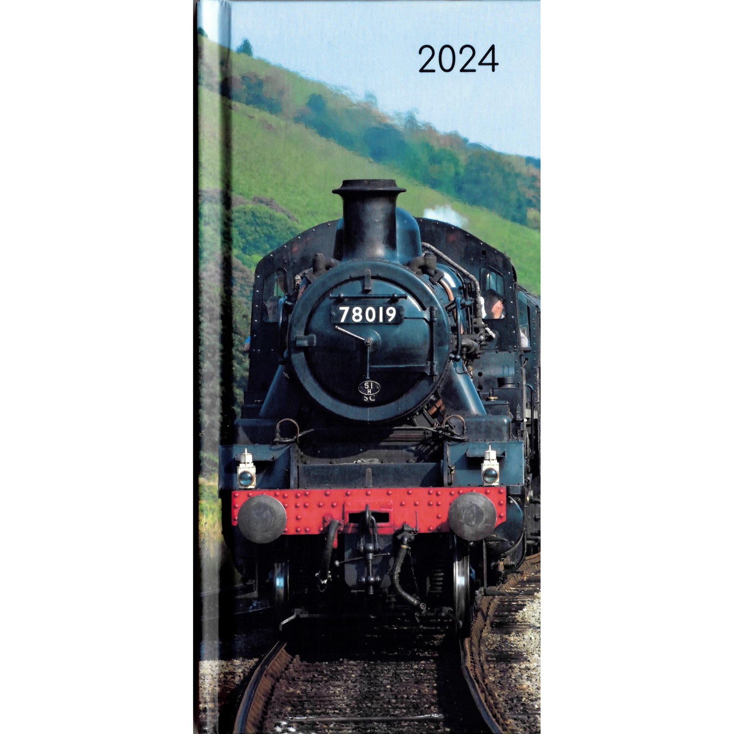Front cover of the diary showing the front view of steam locomotive number 78019.
