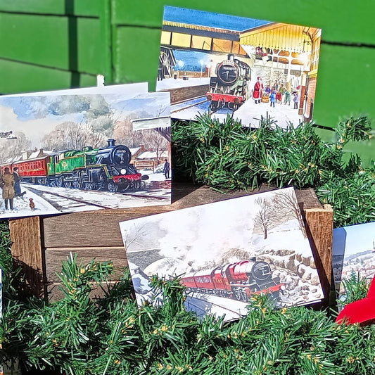 Christmas Cards Pack 10 Steam Railway 2024