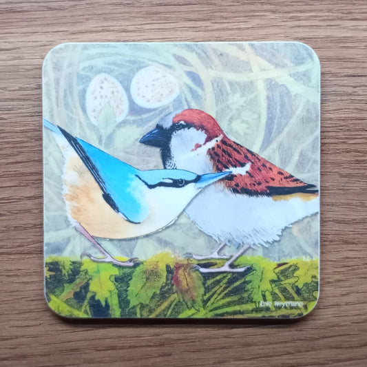 British Birds Coaster Two Birds