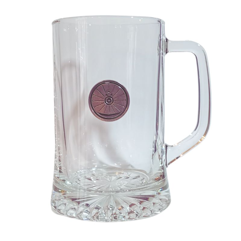 Pewter Wheel Glass Tankard