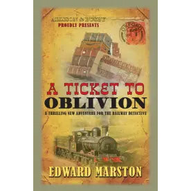 The book cover shows vintage suitcases piled high and a steam engine.