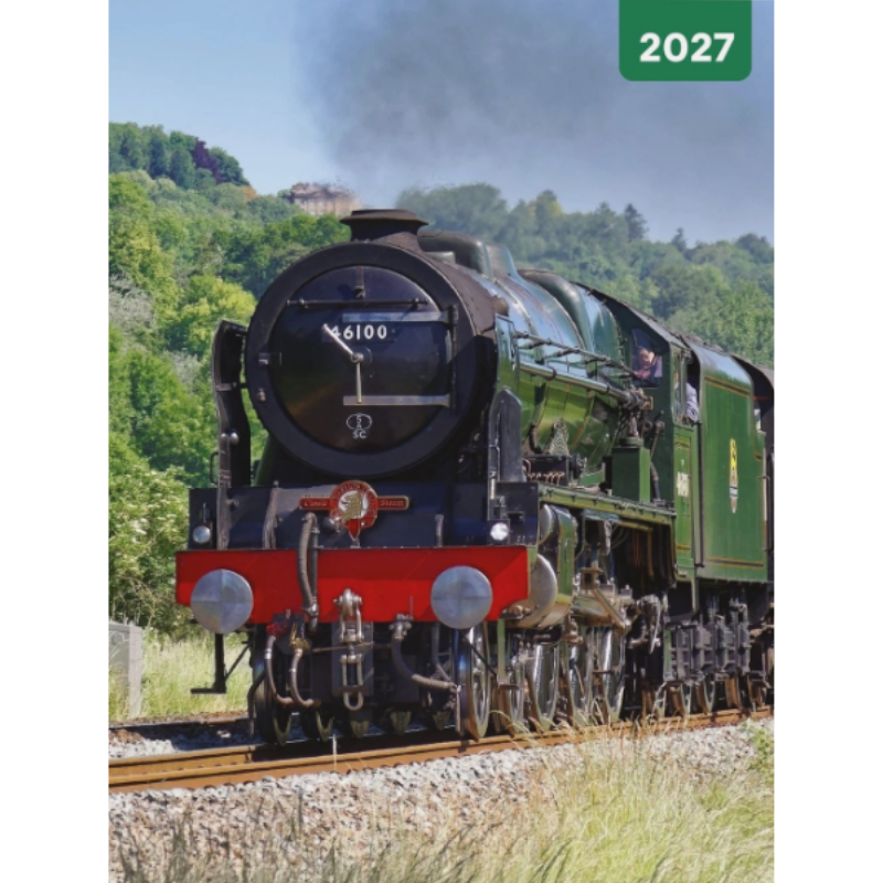 Front cover of the diary in full colour featuring an image of locomotive 46100 from the front, and the year printed top right.