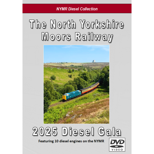 DVD cover for The North Yorkshire Moors Railway Diesel Gala featuring a diesel train on a scenic route.