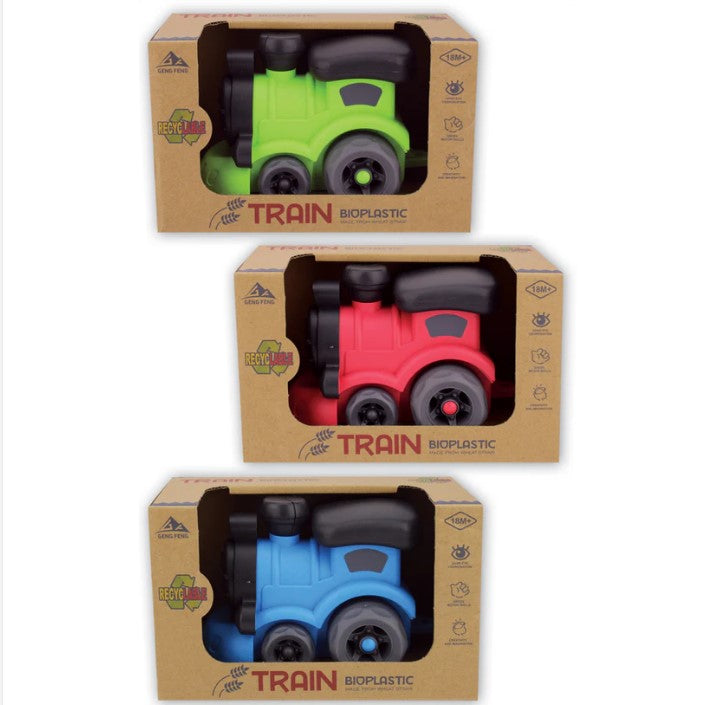 An image depicting the toy in each of the three colours. Green, red and blue.