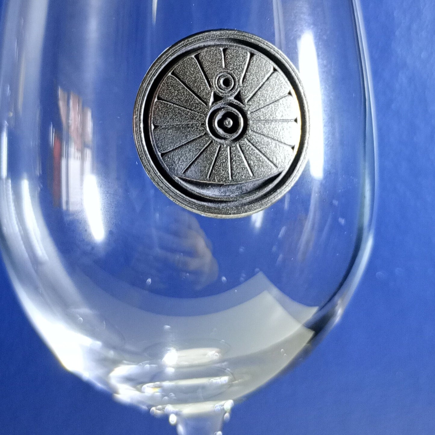 Pewter Wheel Wine Glass