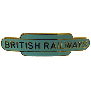 Light blue cap badge with British Railways printed in gold