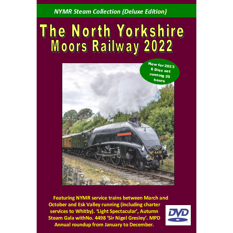 Front cover of the DVD with the photo of locomotive No 4498 Sir Nigel Gresley in black livery on the NYMR.