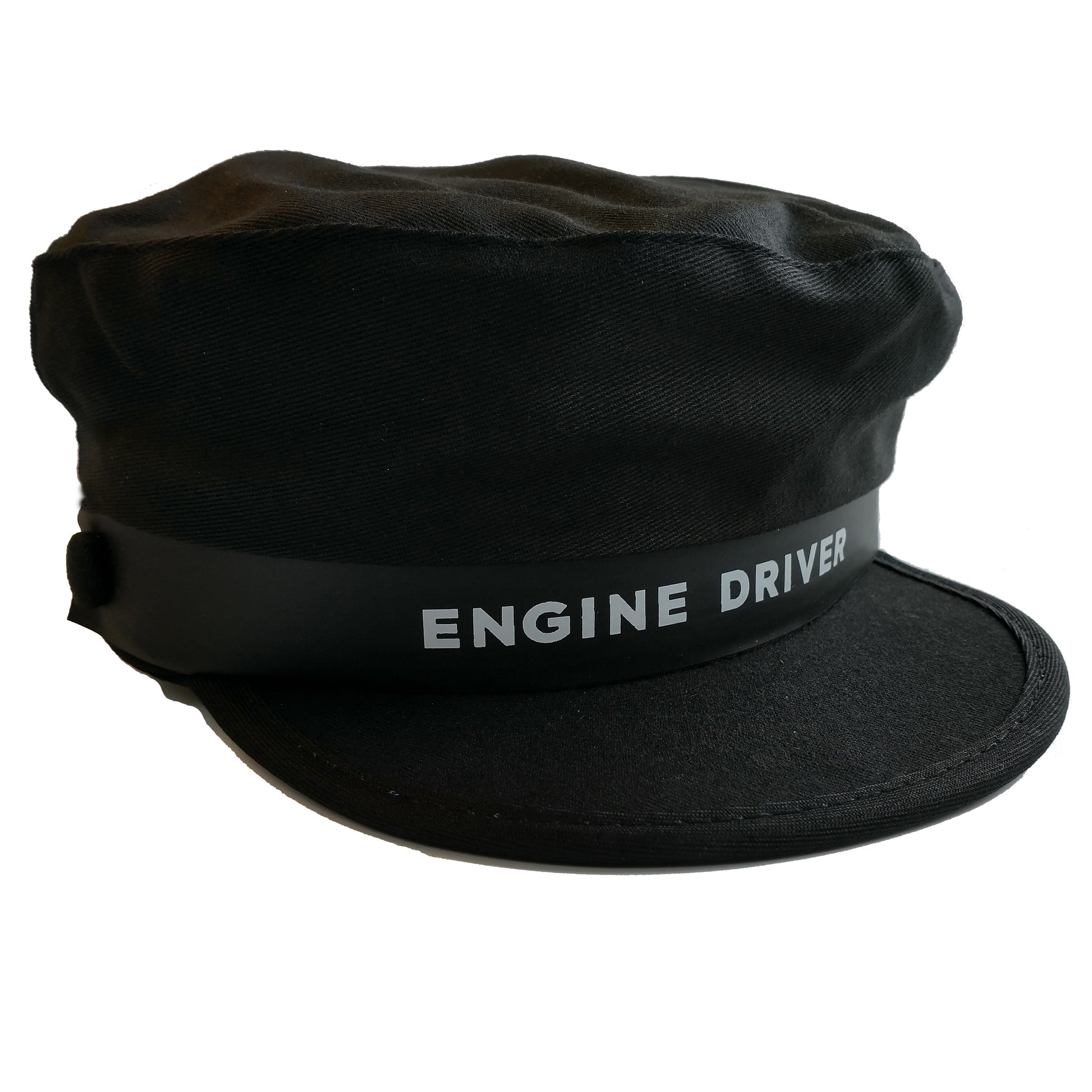 Black cap with Engine Driver printed in white on the front band